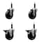 Service Caster 4'' Phenolic Wheel Swivel 3/4'' Expand Stem Caster Set 2 Brakes, 4PK SCC-EX20S414-PHS-2-PLB-2-34 - alternate 1